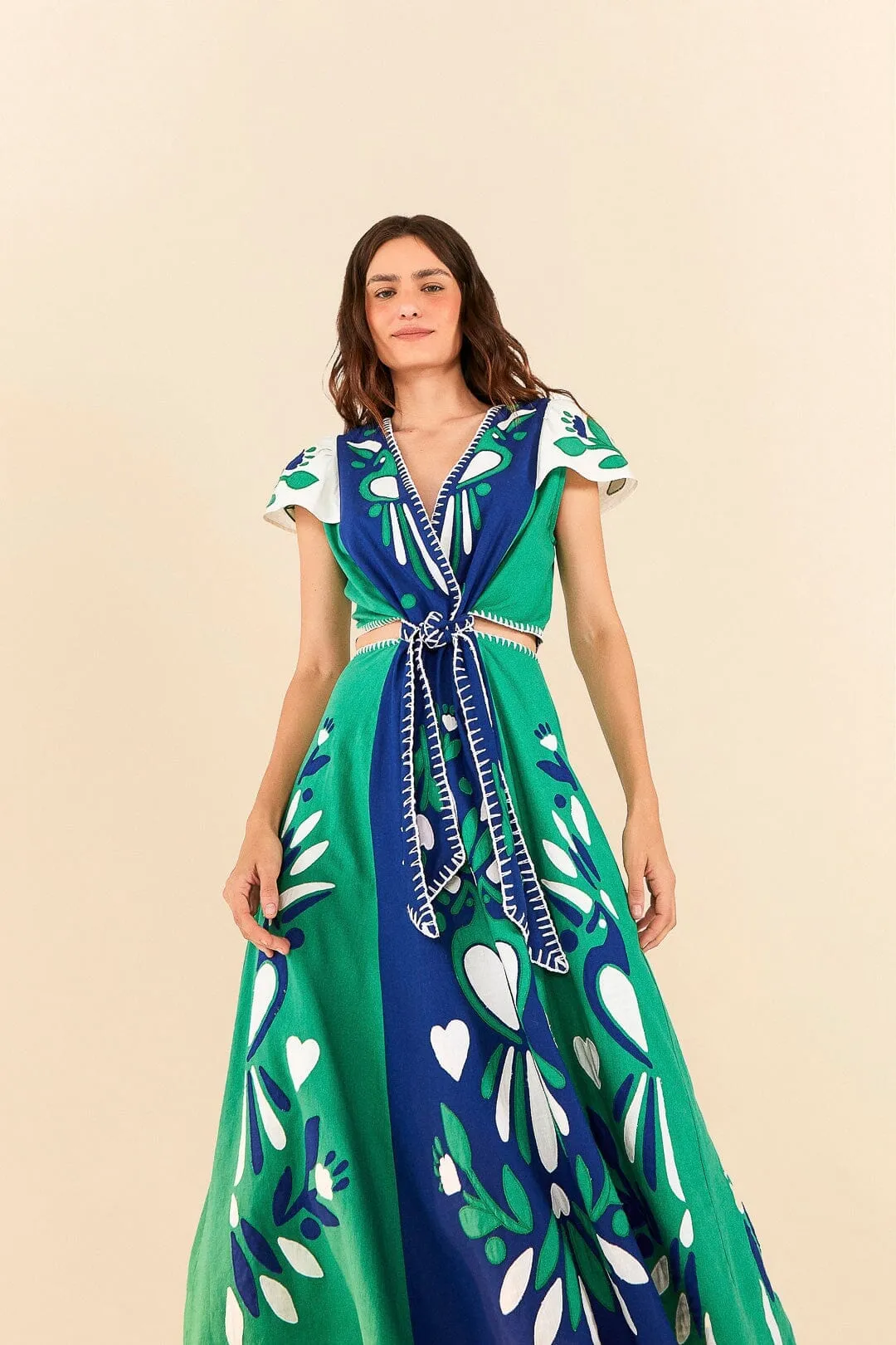 Soft Garden Patchwork Midi Dress