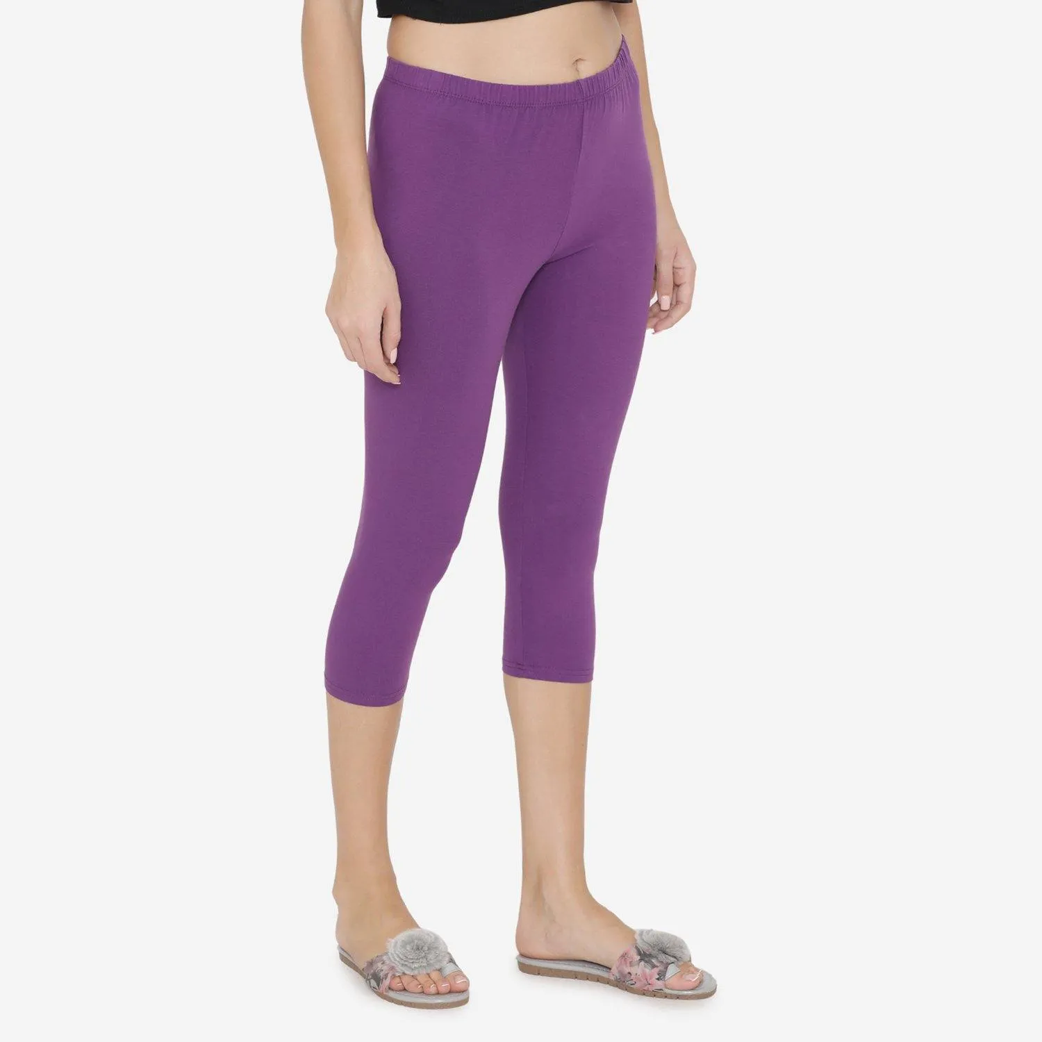 Women's Comfy Classy Capri Leggings - Imperial Purple